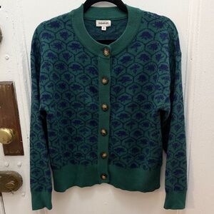 Sugarlips Teal and Navy Patterned Cardigan